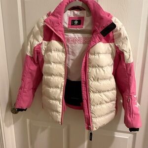 Pink and White Bogner Puffer Jacket